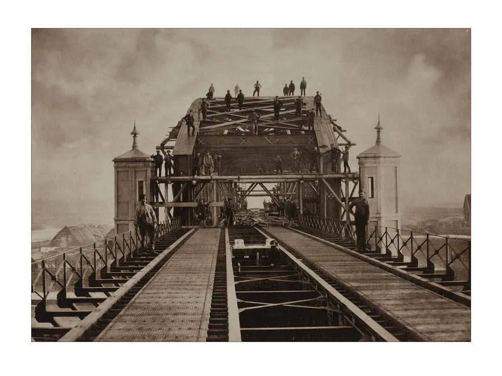 Bruggenbouwers op de Koningsbrug - 1876