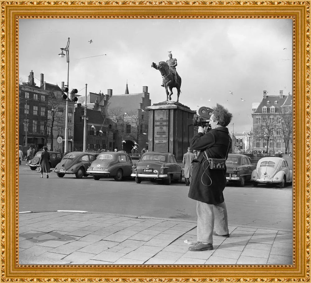 Filmopname bij de Hofvijver - 1954