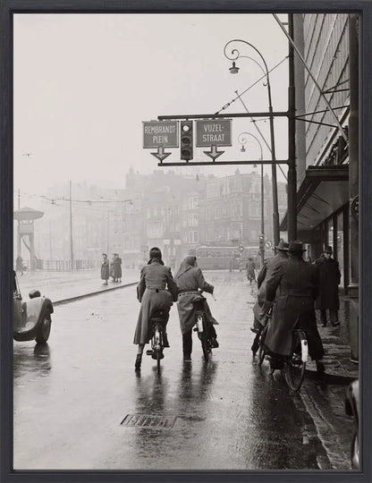 Wachten op het Rokin - 1954