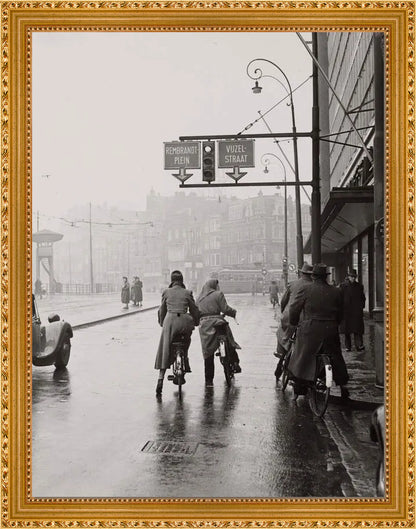 Wachten op het Rokin - 1954