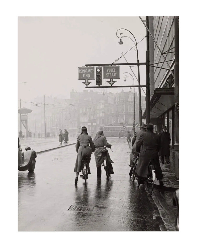 Wachten op het Rokin - 1954