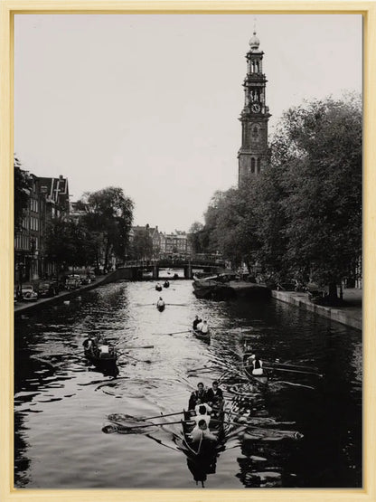 Roeiend langs de Westerkerk - 1955