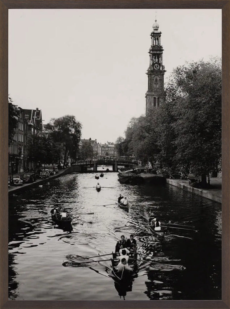 Roeiend langs de Westerkerk - 1955