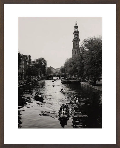 Roeiend langs de Westerkerk - 1955
