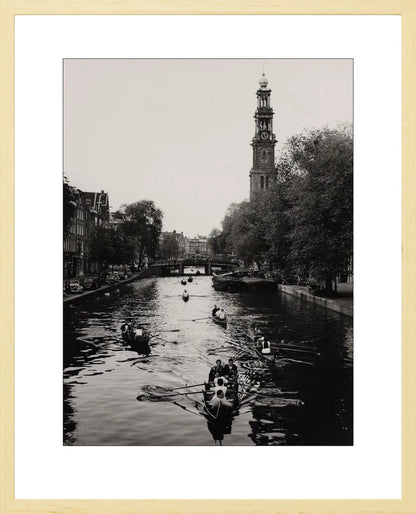 Roeiend langs de Westerkerk - 1955
