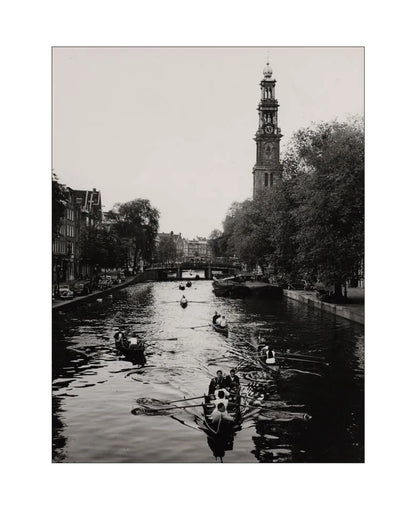 Roeiend langs de Westerkerk - 1955