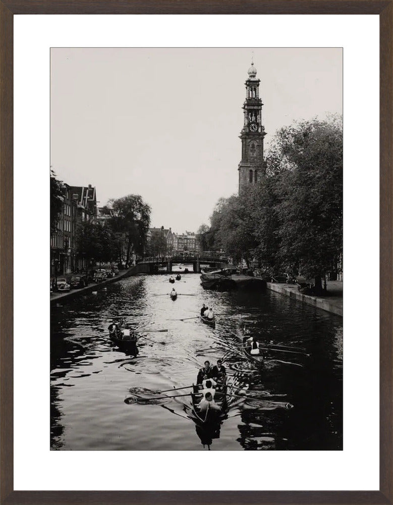 Roeiend langs de Westerkerk - 1955