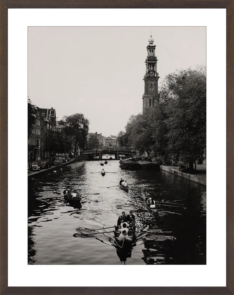 Roeiend langs de Westerkerk - 1955