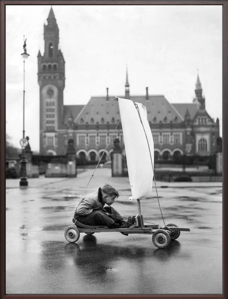 Zeilwagen voor het Vredespaleis - 1951
