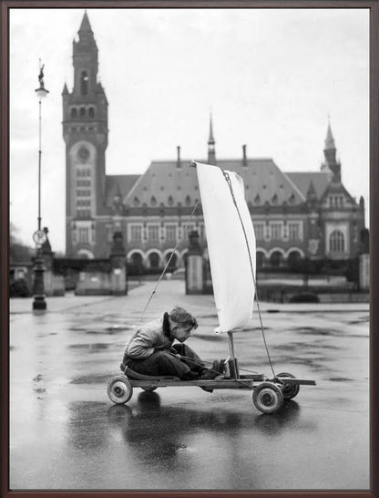 Zeilwagen voor het Vredespaleis - 1951