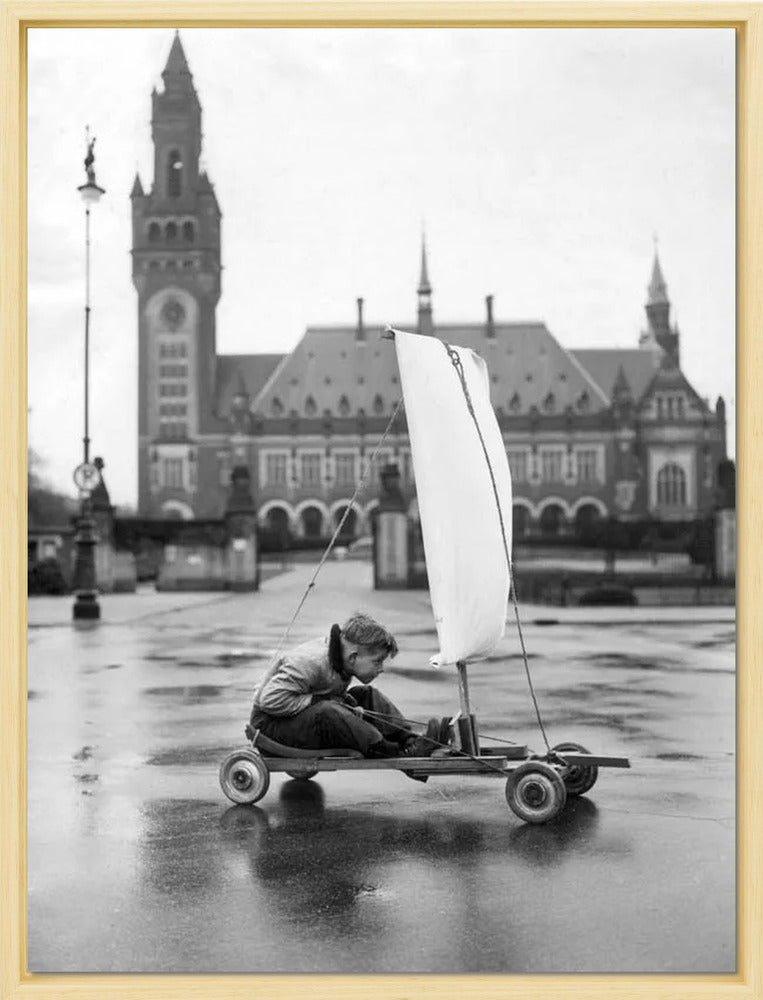 Zeilwagen voor het Vredespaleis - 1951