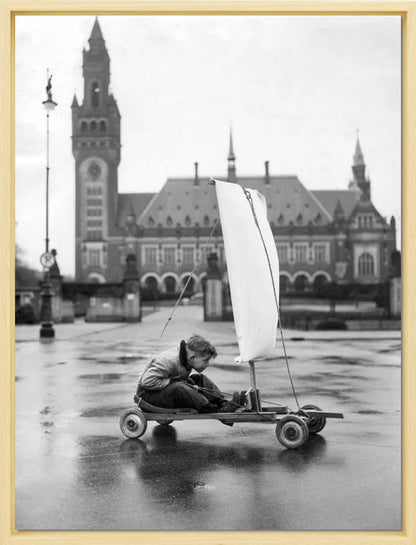 Zeilwagen voor het Vredespaleis - 1951