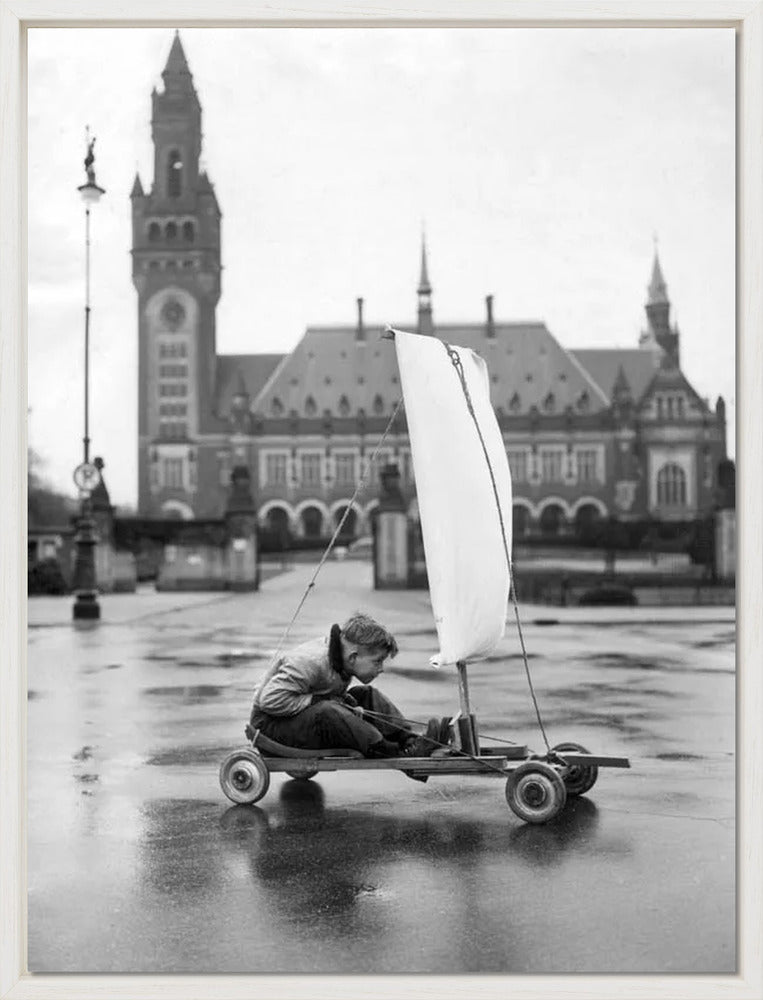 Zeilwagen voor het Vredespaleis - 1951