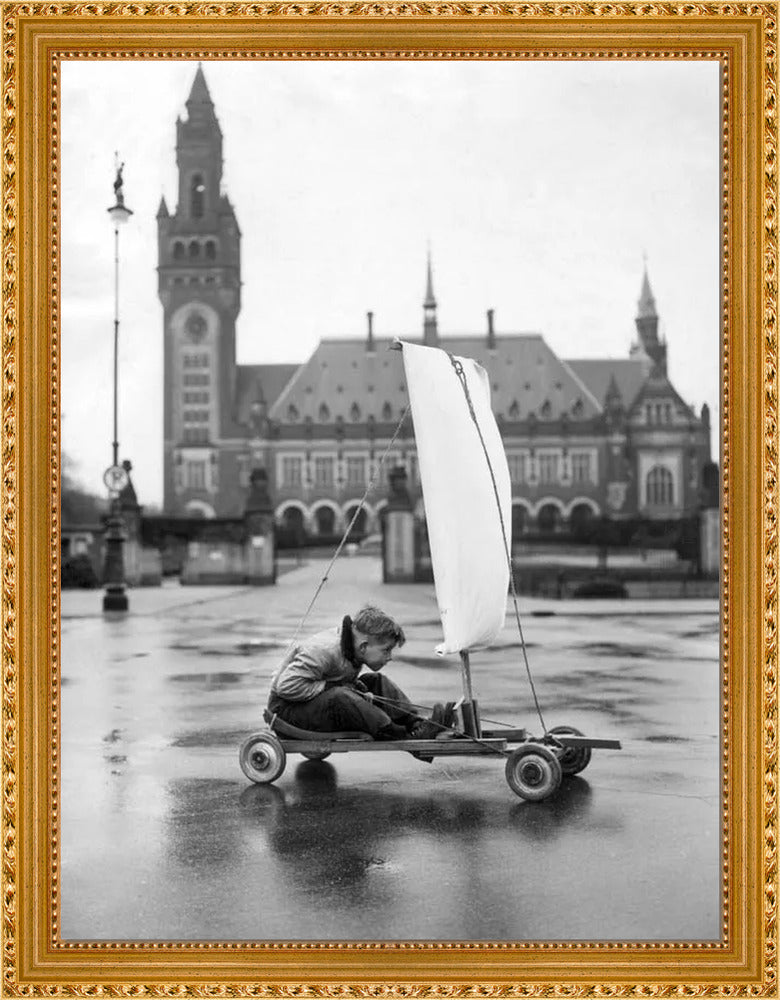 Zeilwagen voor het Vredespaleis - 1951