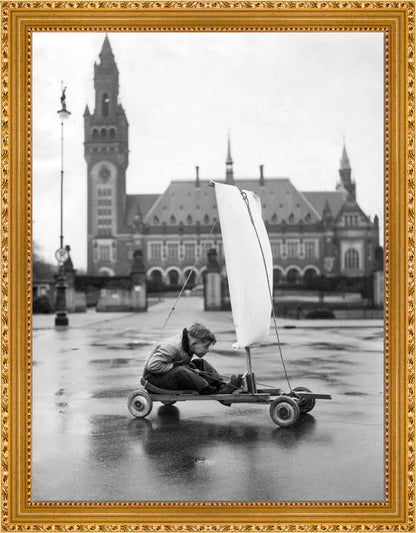Zeilwagen voor het Vredespaleis - 1951