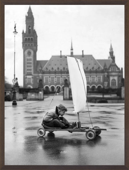 Zeilwagen voor het Vredespaleis - 1951