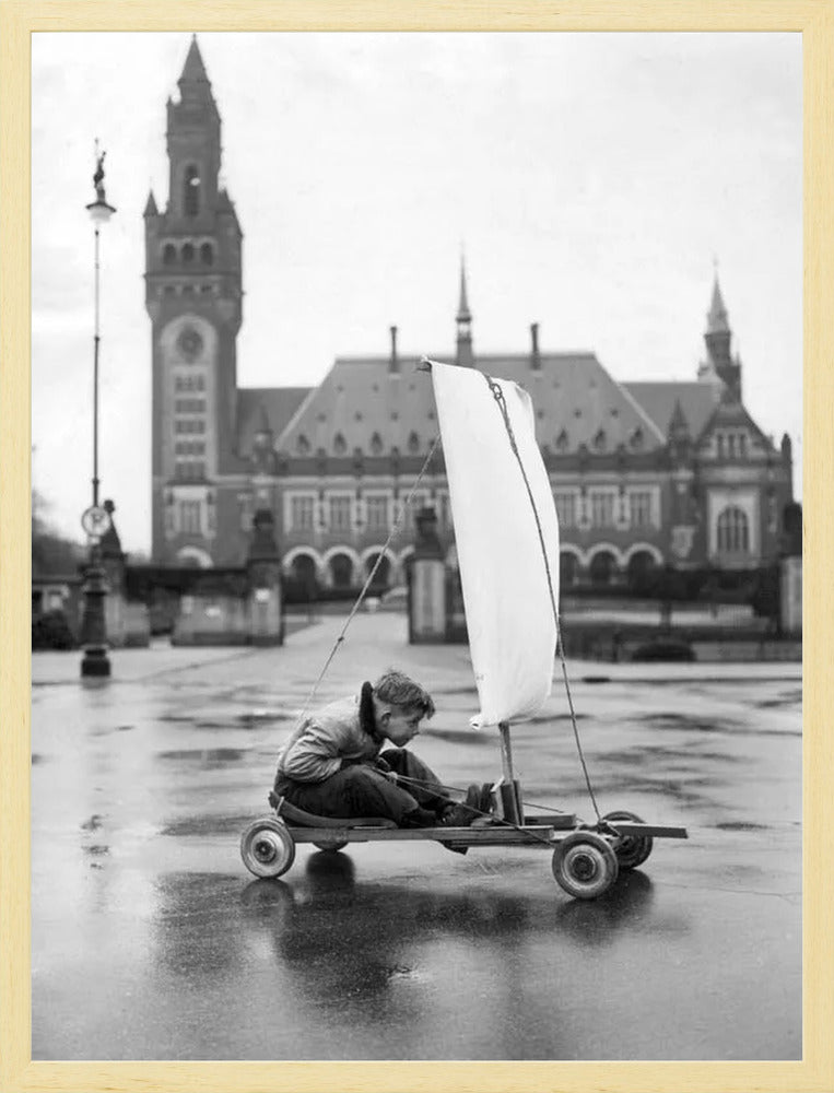 Zeilwagen voor het Vredespaleis - 1951