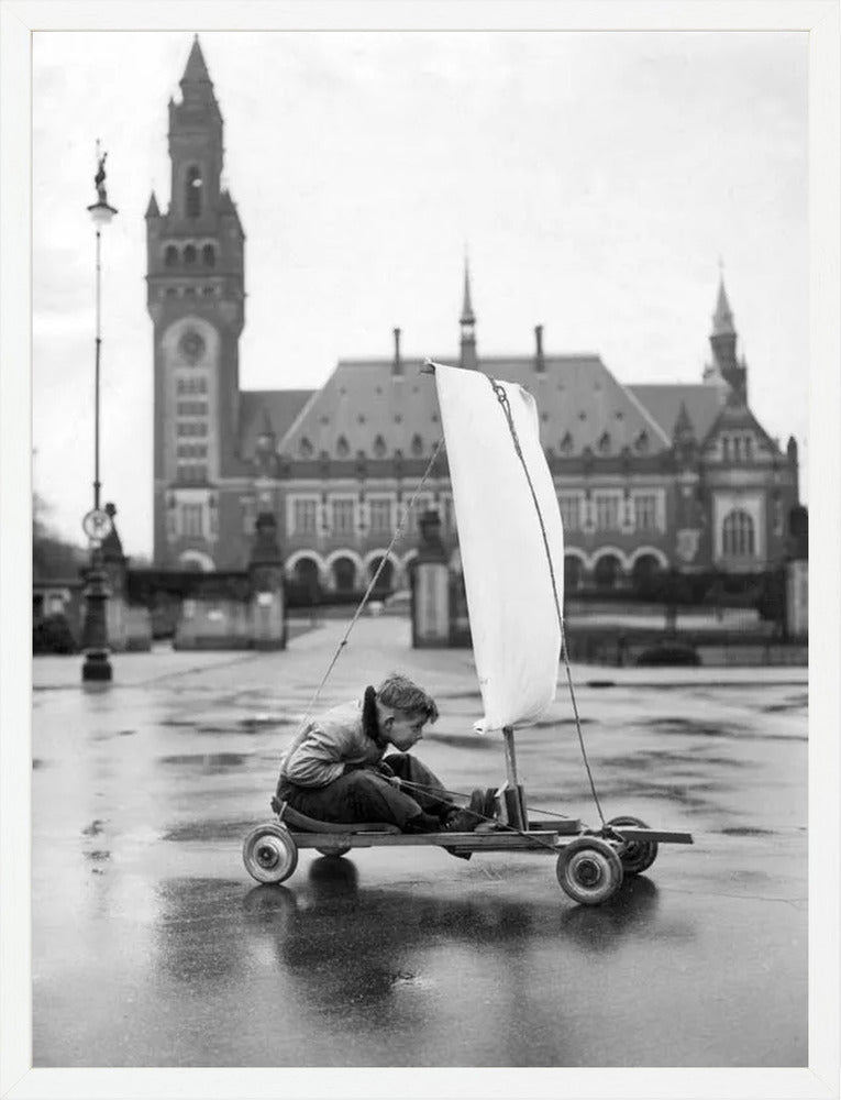 Zeilwagen voor het Vredespaleis - 1951