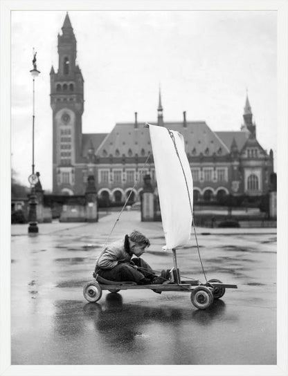 Zeilwagen voor het Vredespaleis - 1951