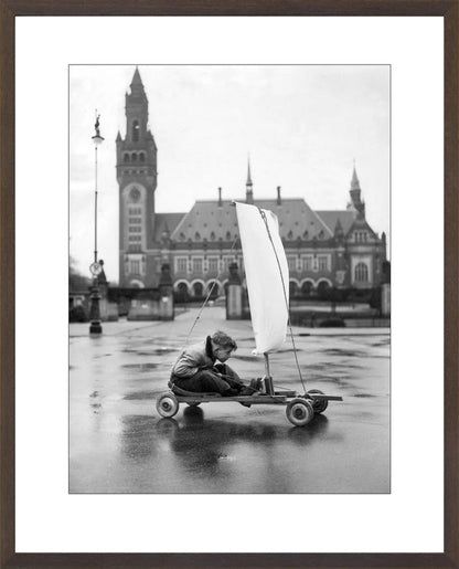 Zeilwagen voor het Vredespaleis - 1951