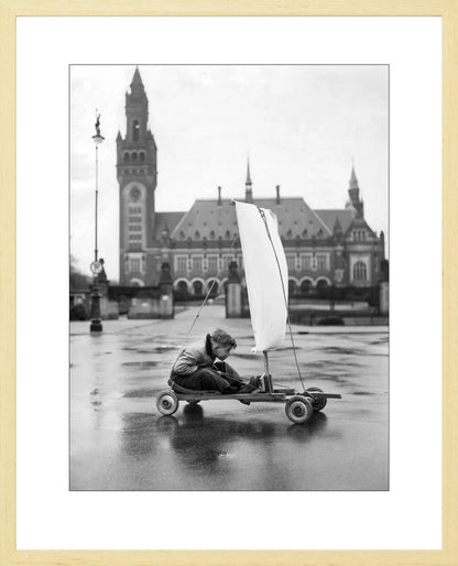 Zeilwagen voor het Vredespaleis - 1951