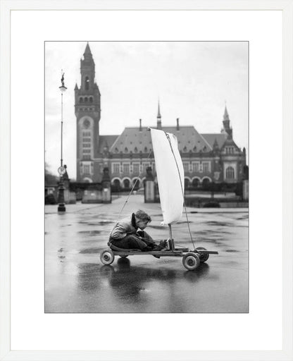 Zeilwagen voor het Vredespaleis - 1951