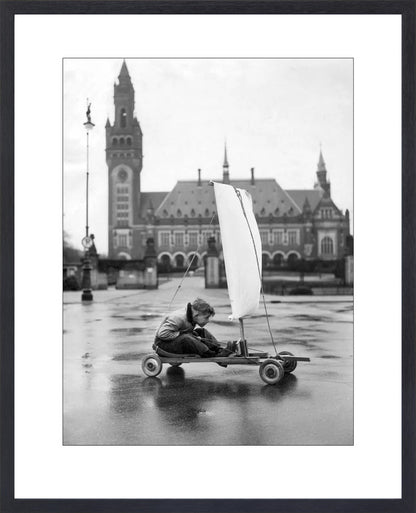 Zeilwagen voor het Vredespaleis - 1951