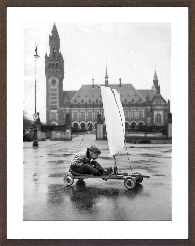 Zeilwagen voor het Vredespaleis - 1951