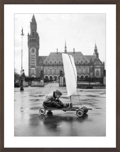Zeilwagen voor het Vredespaleis - 1951