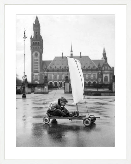 Zeilwagen voor het Vredespaleis - 1951