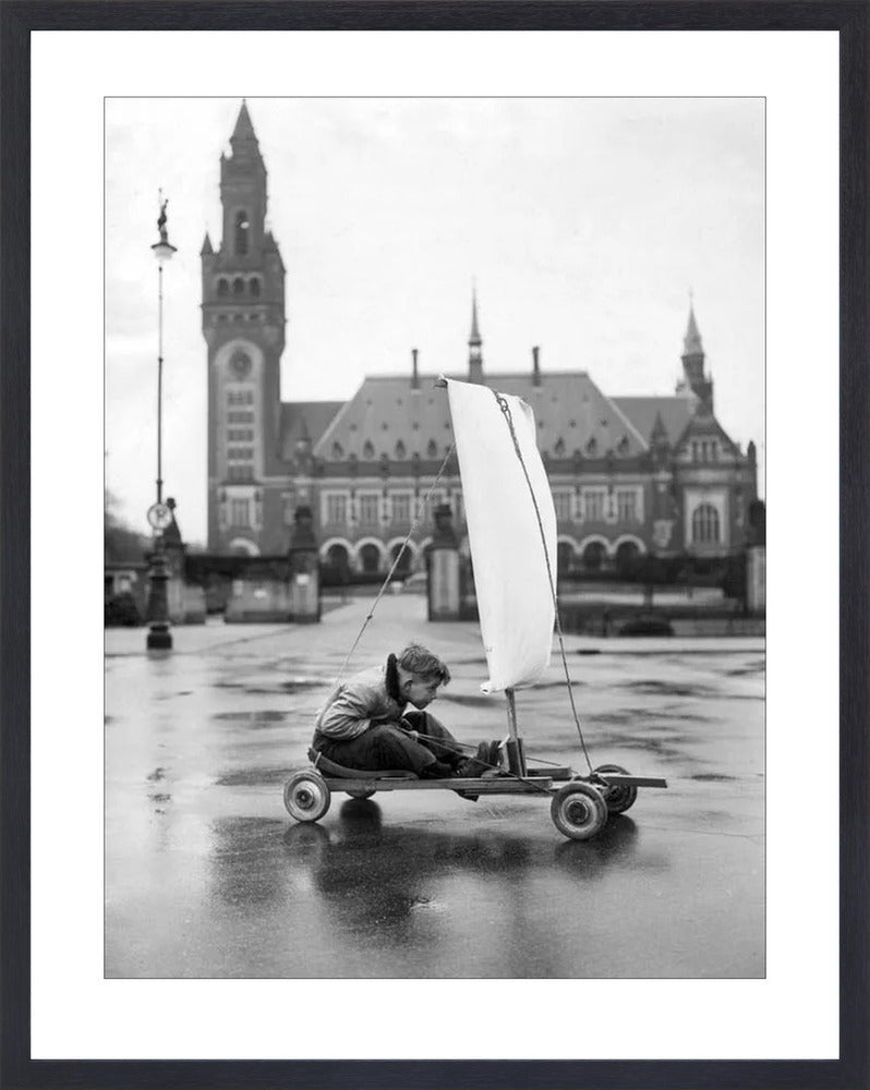 Zeilwagen voor het Vredespaleis - 1951