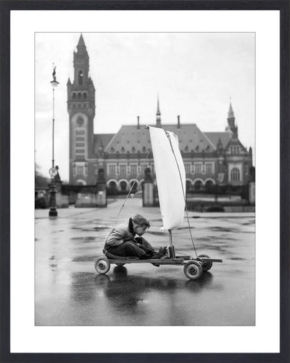Zeilwagen voor het Vredespaleis - 1951