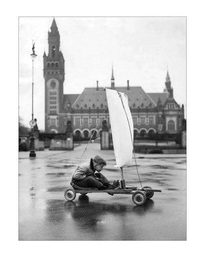 Zeilwagen voor het Vredespaleis - 1951