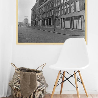 Historische foto van het Noordereiland voor de sloop rond 1966 – canvas naturel baklijst in keuken