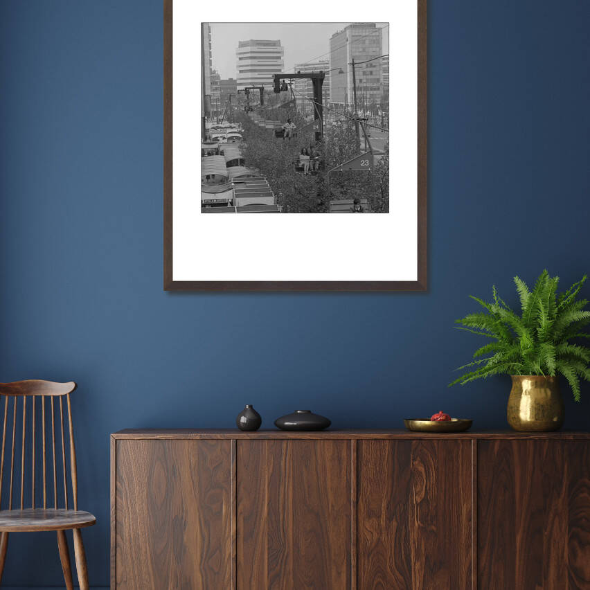 Oude foto van een gondel boven de Coolsingel rond 1970 – wissellijst woonkamer