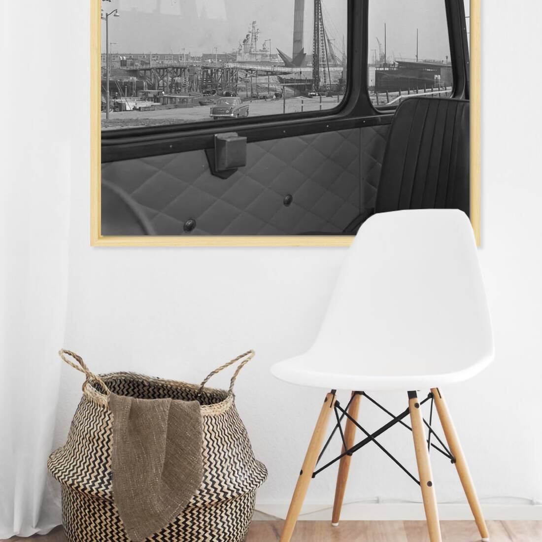 Historische foto van het Zeevaartmonument rond 1959 – canvas zonder lijst in leeshoek