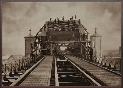 Bruggenbouwers op de Koningsbrug - 1876