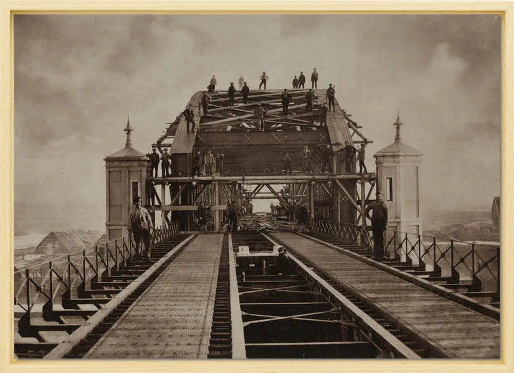 Bruggenbouwers op de Koningsbrug - 1876