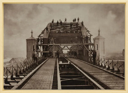 Bruggenbouwers op de Koningsbrug - 1876