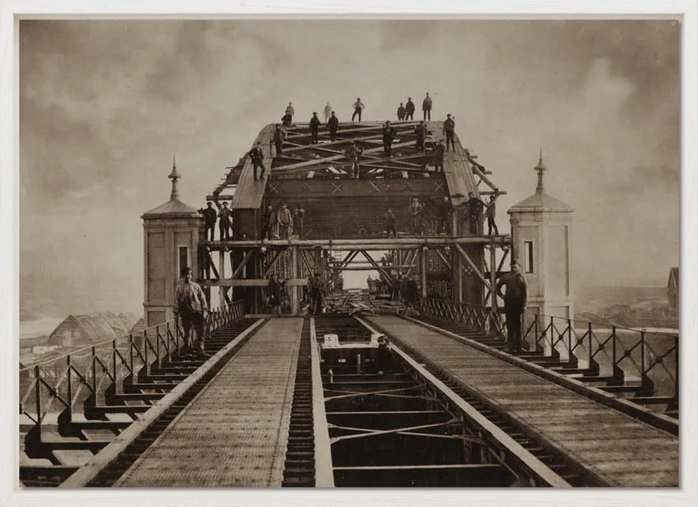 Bruggenbouwers op de Koningsbrug - 1876