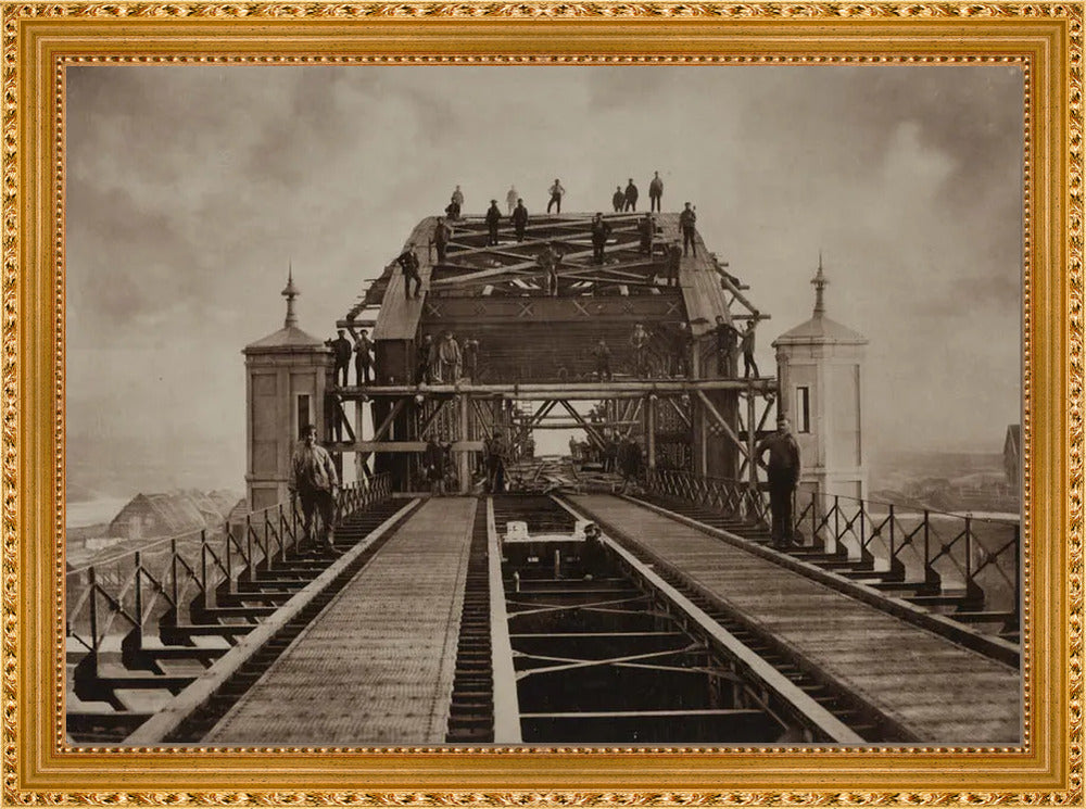 Bruggenbouwers op de Koningsbrug - 1876