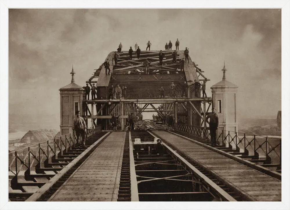 Bruggenbouwers op de Koningsbrug - 1876