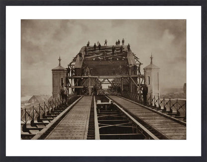 Bruggenbouwers op de Koningsbrug - 1876