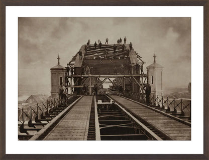 Bruggenbouwers op de Koningsbrug - 1876
