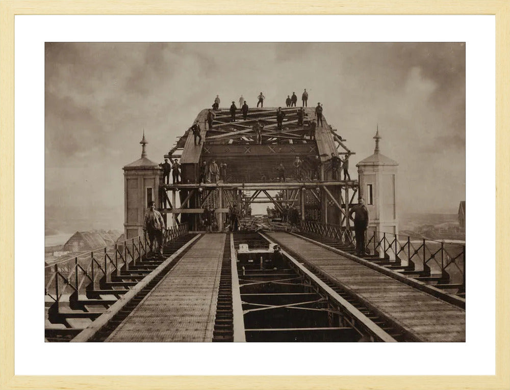 Bruggenbouwers op de Koningsbrug - 1876
