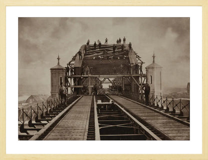 Bruggenbouwers op de Koningsbrug - 1876