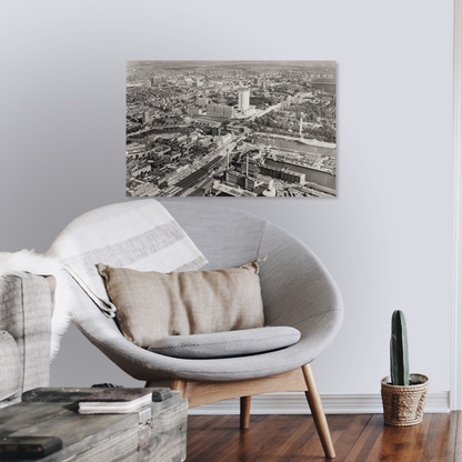 Historische foto van het Erasmus Medisch Centrum rond 1969 – canvas zonder lijst leeshoek
