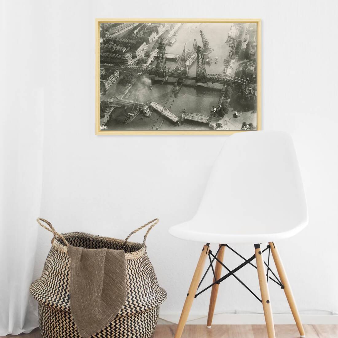 Historische foto van De Hef in aanbouw rond 1926 – canvas naturel baklijst keuken