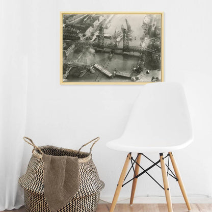 Historische foto van De Hef in aanbouw rond 1926 – canvas naturel baklijst keuken