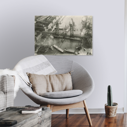 Historische foto van De Hef in aanbouw rond 1926 – canvas zonder lijst leeshoek